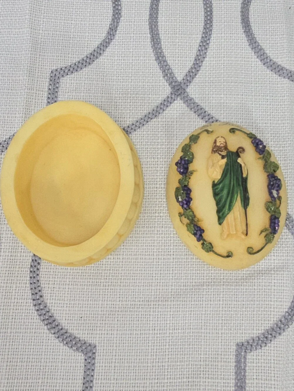 St. Jude Resin Trinket Box 2002 Jewelry Box Beman Desing Concepts 3¼